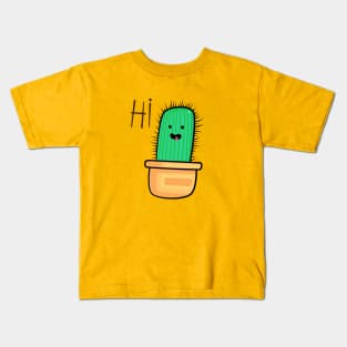 Сute Сactus Hi Kids T-Shirt